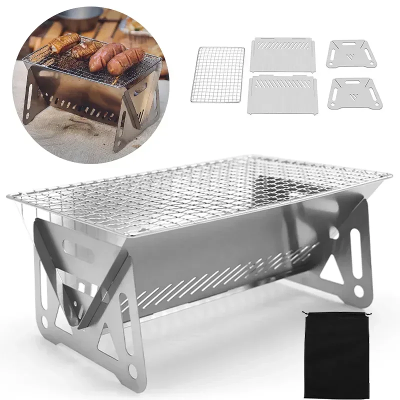 Camping Cooking Open Fire - Portable Folding Barbecue Grill Heating Stoves