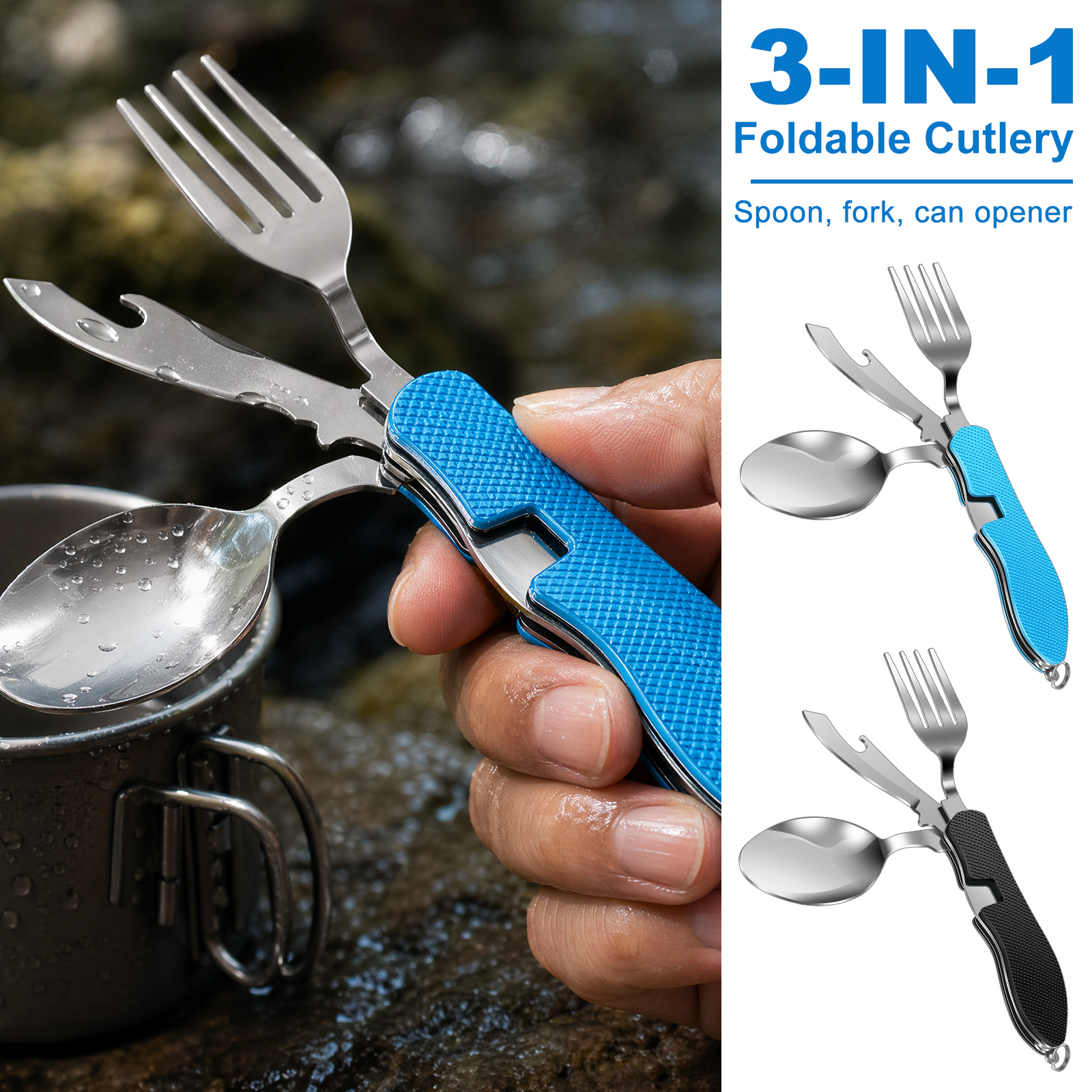 Multifunction 3 in 1 Camping U - огляд і ціна Camping Cooking Cutlery Set
