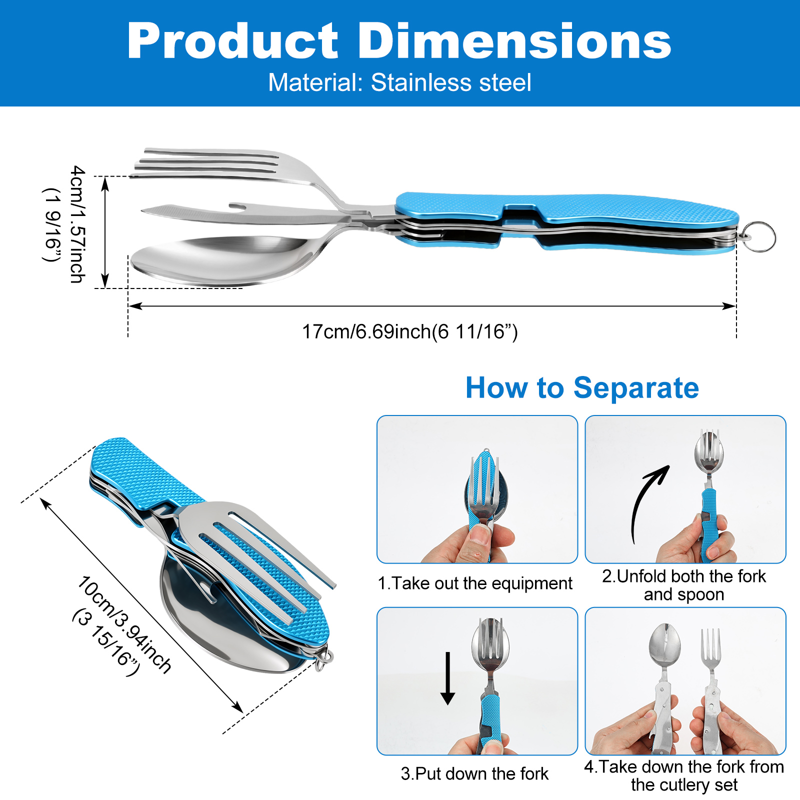 Multifunction 3 in 1 Camping U - огляд і ціна Camping Cooking Cutlery Set