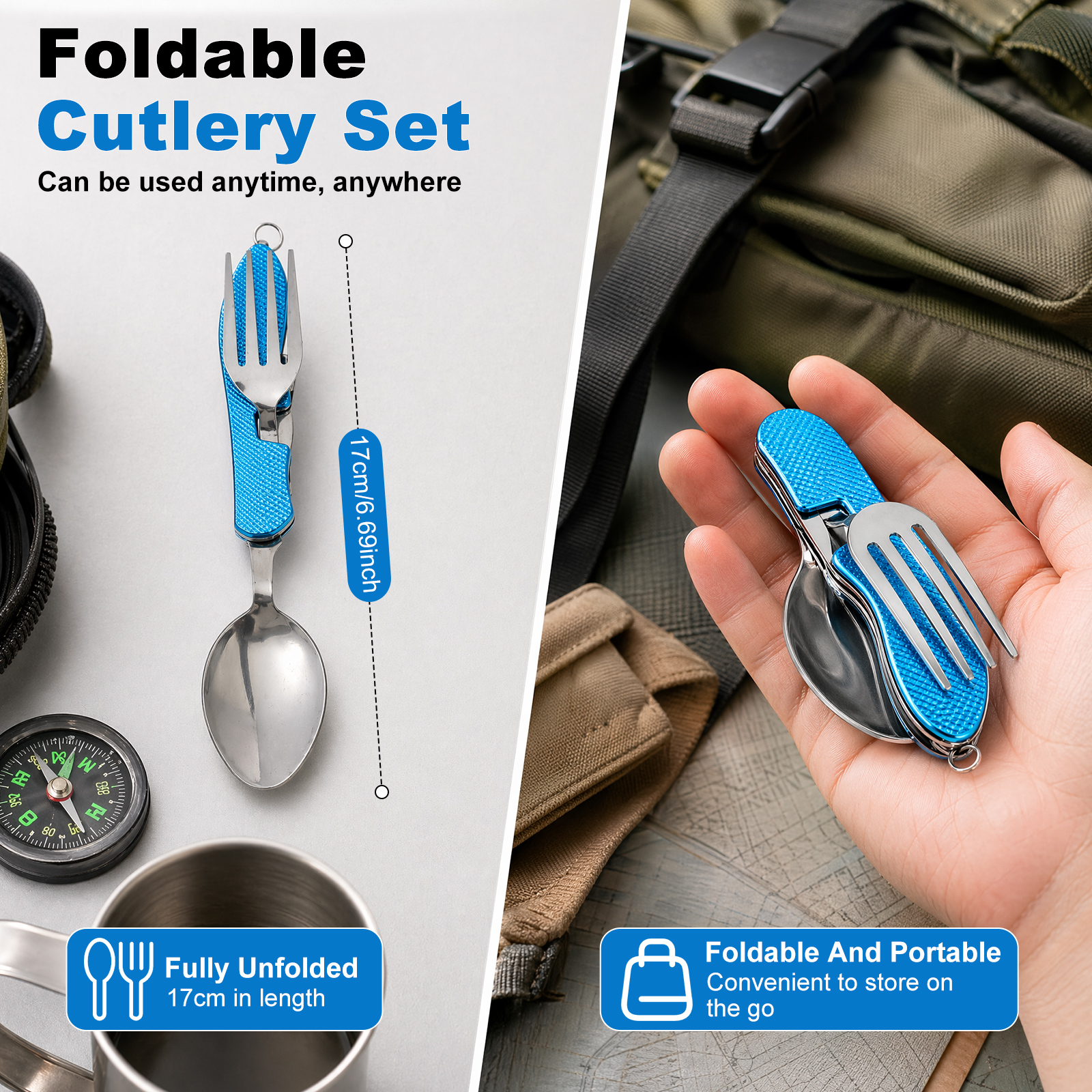 Multifunction 3 in 1 Camping U - огляд і ціна Camping Cooking Cutlery Set