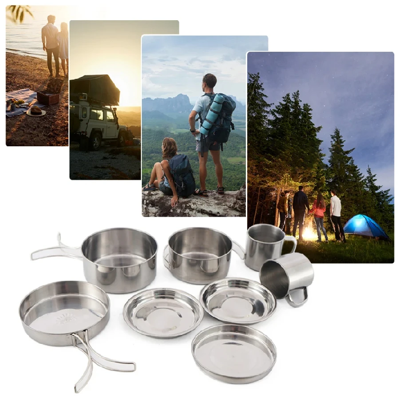 8pcs/Set Camping Cookware Mess - огляд і ціна Camping Cooking Roll