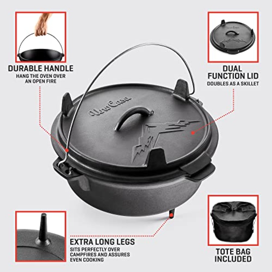 6Qt Cast Iron Camping Dutch Ov - огляд і ціна Camp Dutch Oven Cast