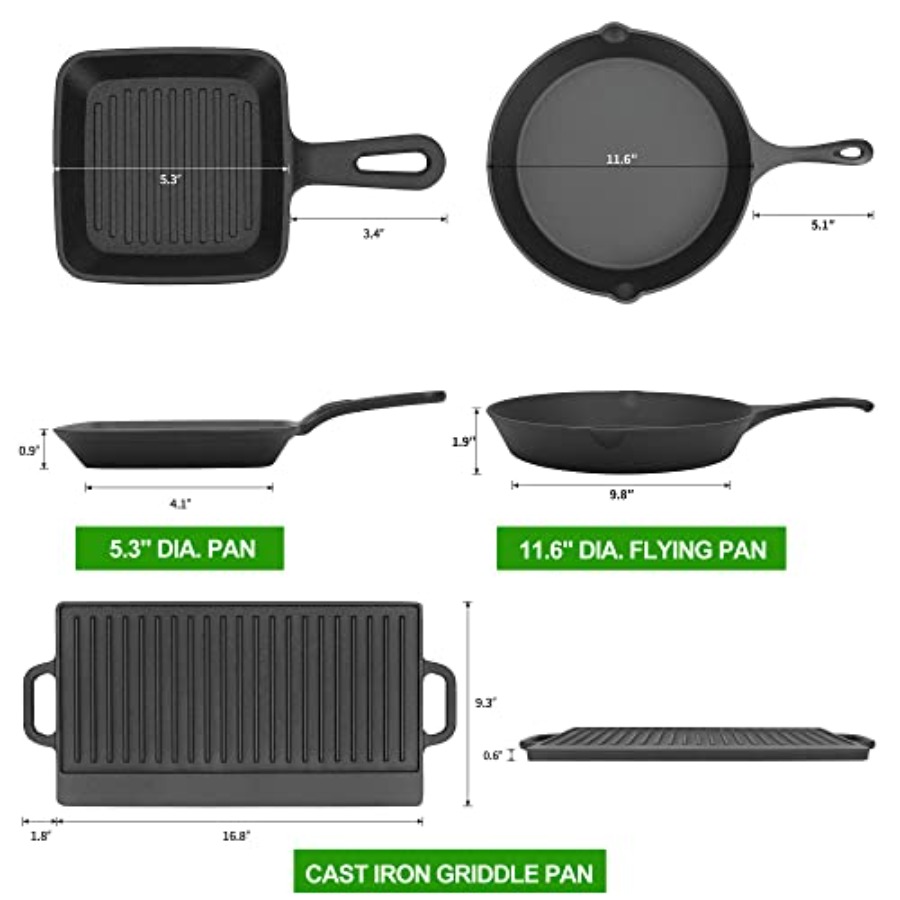 8 Piece Pre-Seasoned Dutch Ove - огляд і ціна Camp Dutch Oven Cast