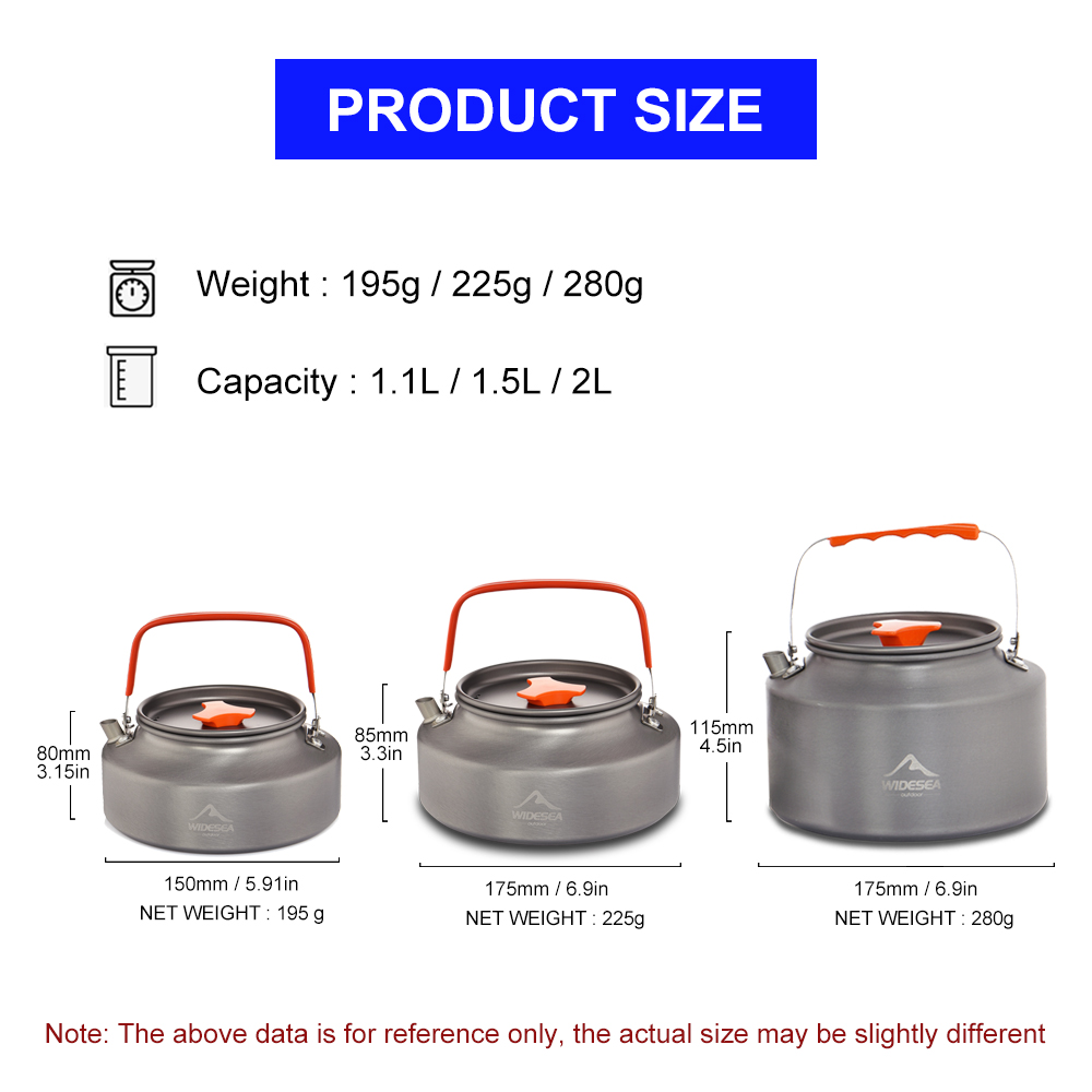 Widesea 1.1L 2L1.5L Camping Wa - огляд і ціна Camping Cooking Pan Set