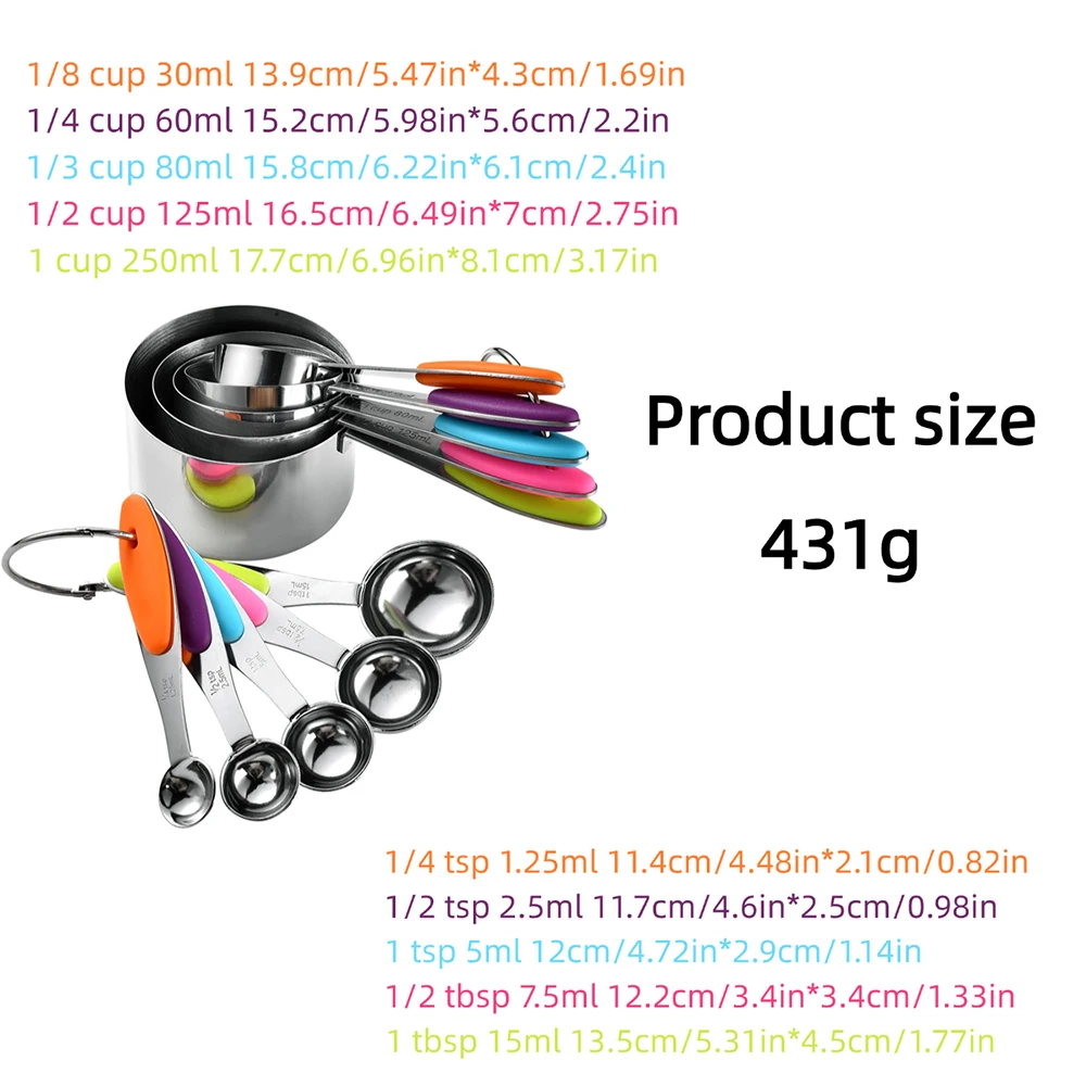 5/10Pcs Stainless Steel Measur - огляд і ціна Camping Cooking Pan Set