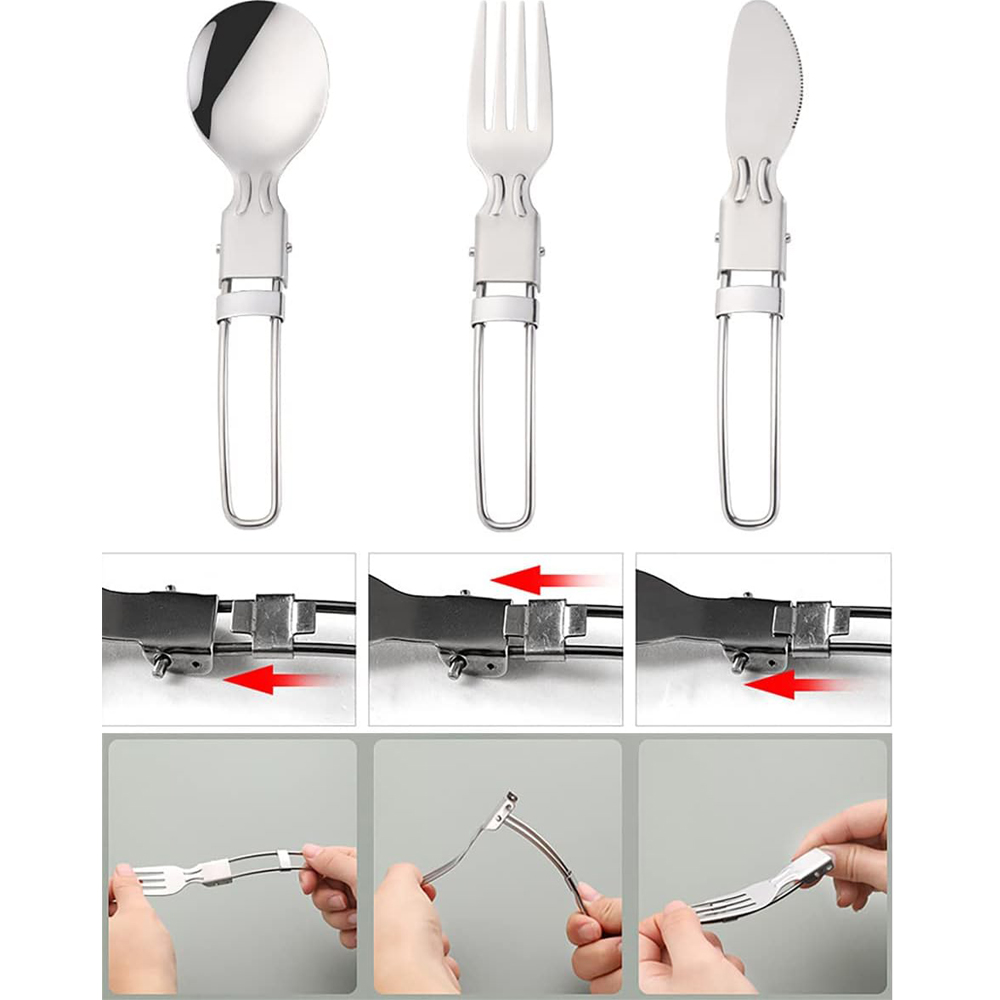 Camping Flatware Sets Stainles - огляд і ціна Camping Cooking Cutlery Set