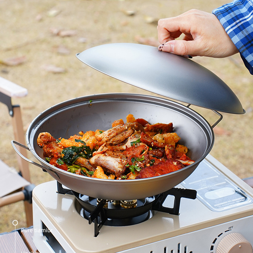 Titanium Wok Pan with Lid Doub - огляд і ціна Camping Cooking Roll