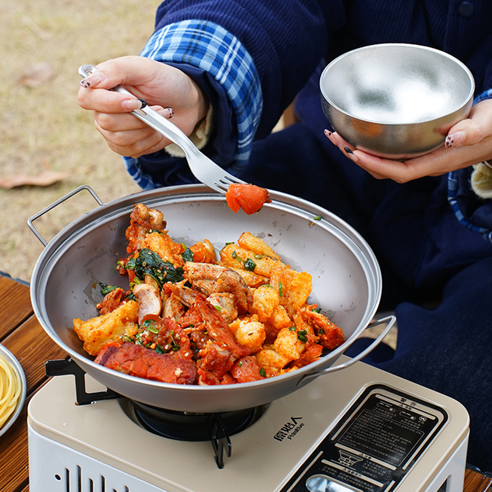 Titanium Wok Pan with Lid Doub - огляд і ціна Camping Cooking Roll