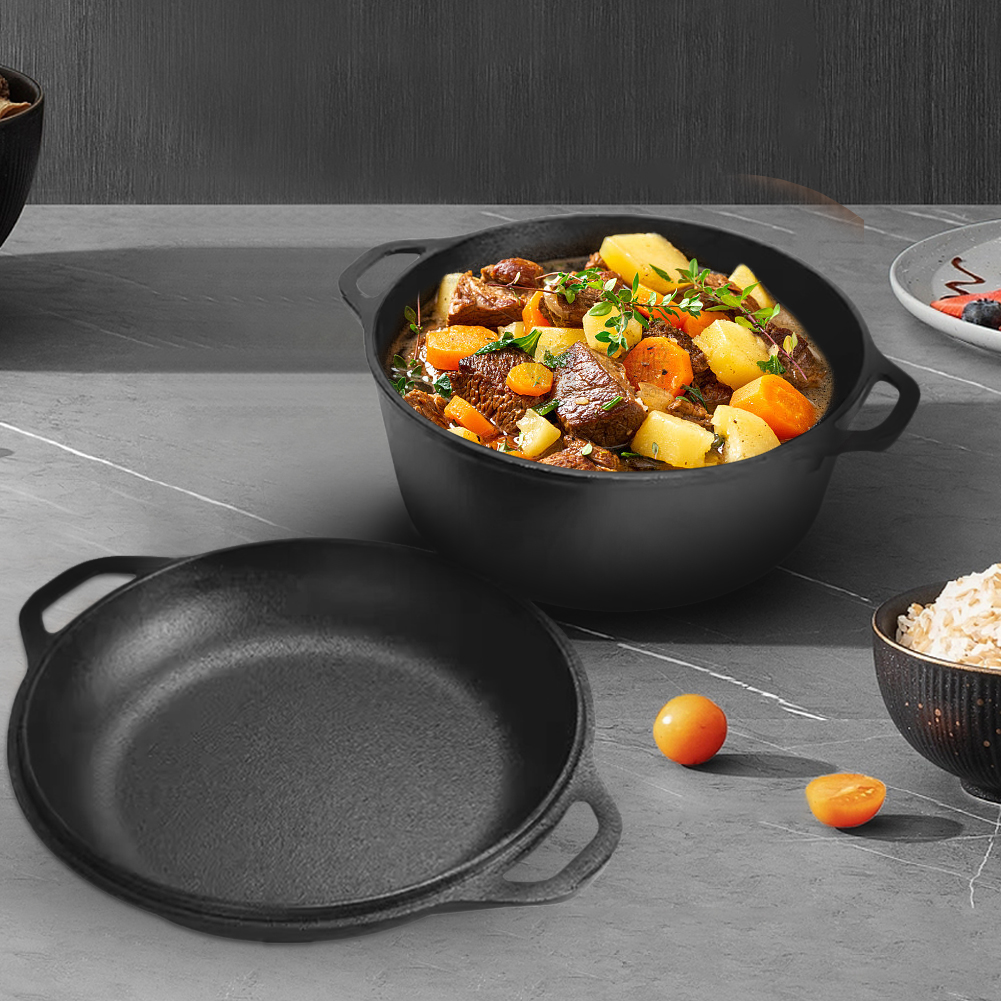 2 in 1 Cast Iron Dutch Oven Po - огляд і ціна Camp Dutch Oven Cast