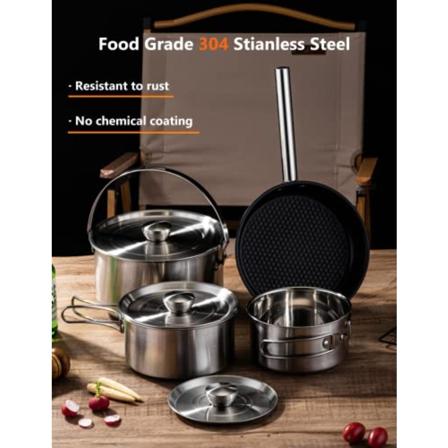 CampPro Camp Cooking Set for 4 - огляд і ціна Camping Cooking Handle