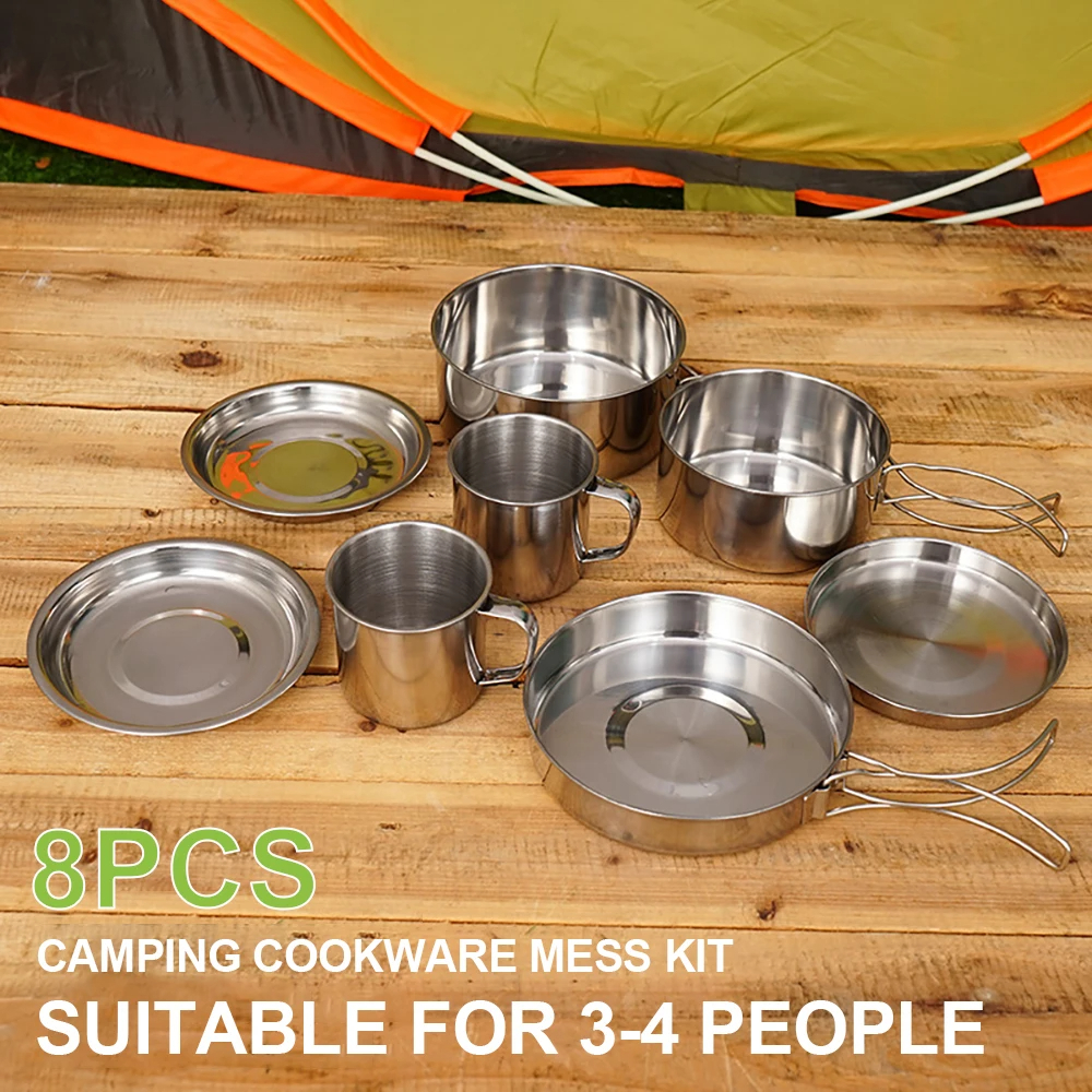 8pcs/Set Camping Cookware Mess - огляд і ціна Camping Cooking Roll