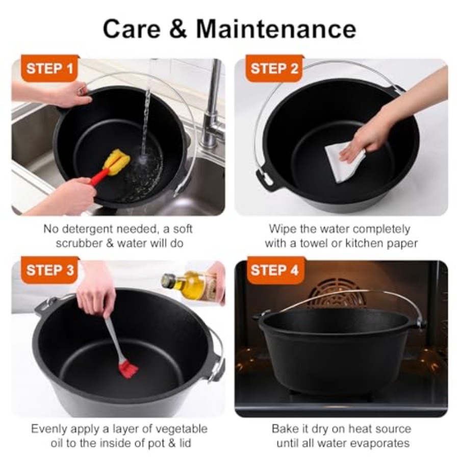 Pre-Seasoned Cast Iron Camp Du - огляд і ціна Camp Dutch Oven Cast