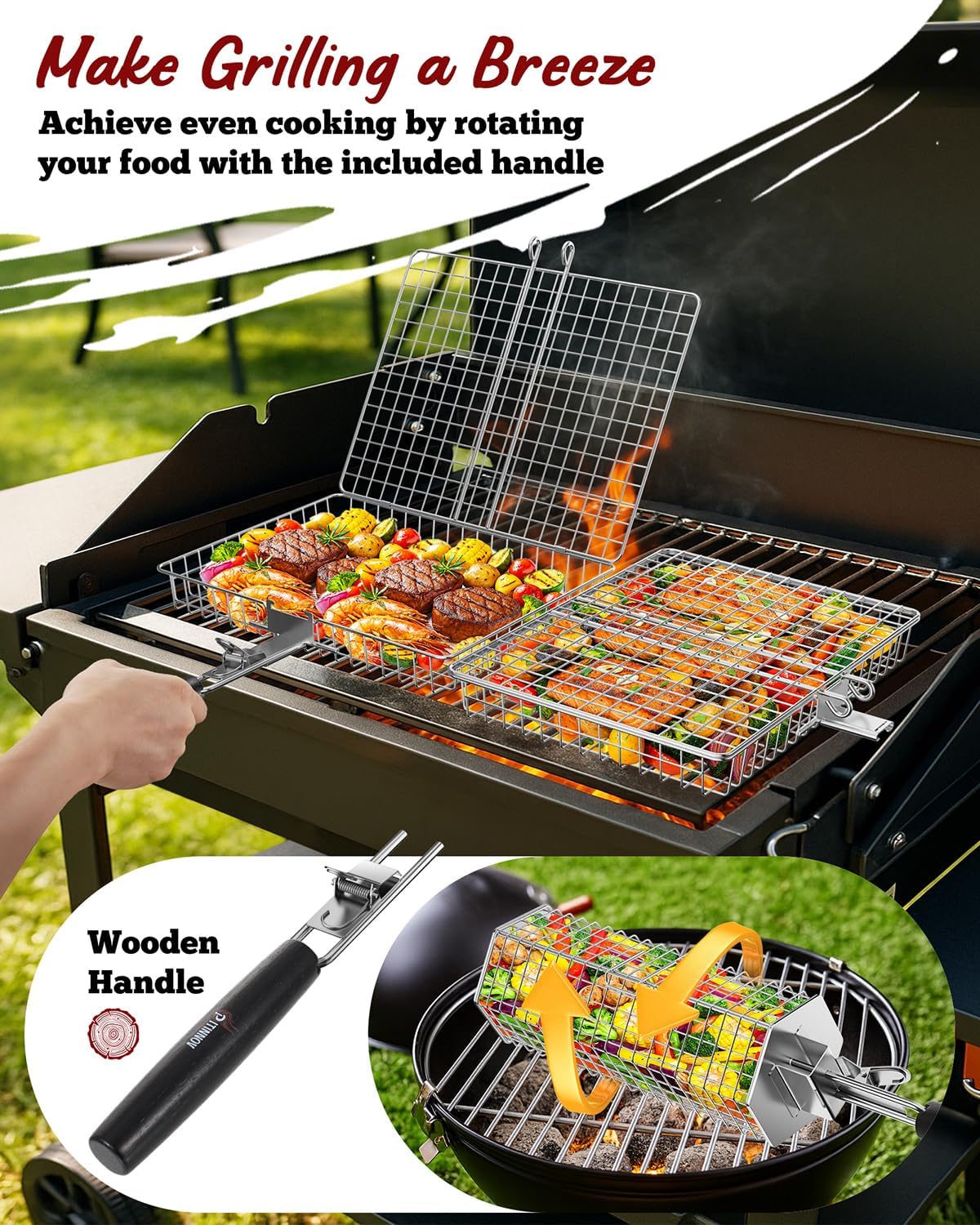 Grill Baskets For Outdoor Gril - огляд і ціна Camping Cooking Handle