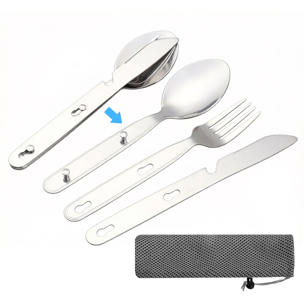 3pcs/set Folding Spoon Fork Kn - огляд і ціна Camping Cooking Cutlery Set