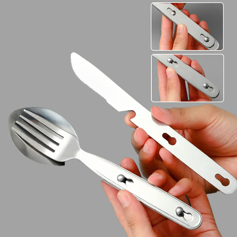 3pcs/set Folding Spoon Fork Kn - огляд і ціна Camping Cooking Cutlery Set