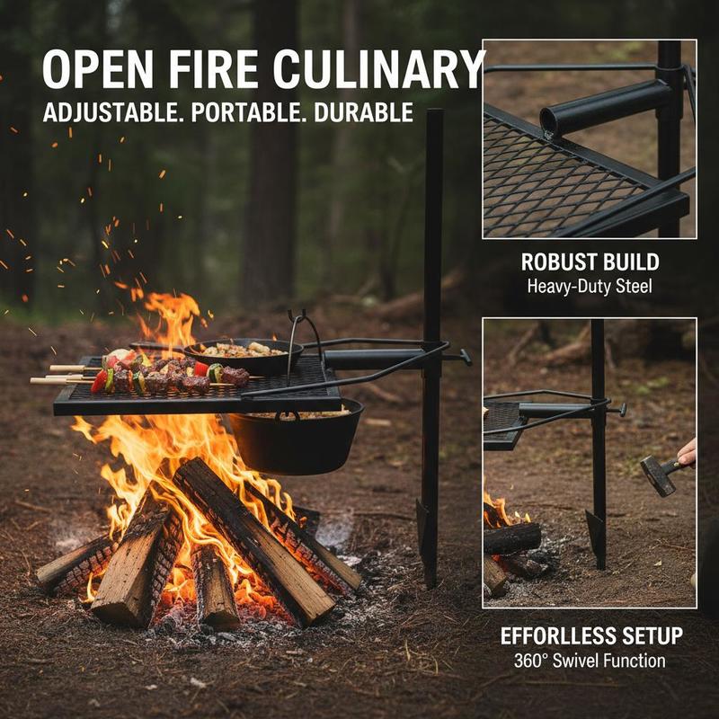 Rotating Cooking Grate 24 Inch - огляд і ціна Camping Cooking Open Fire
