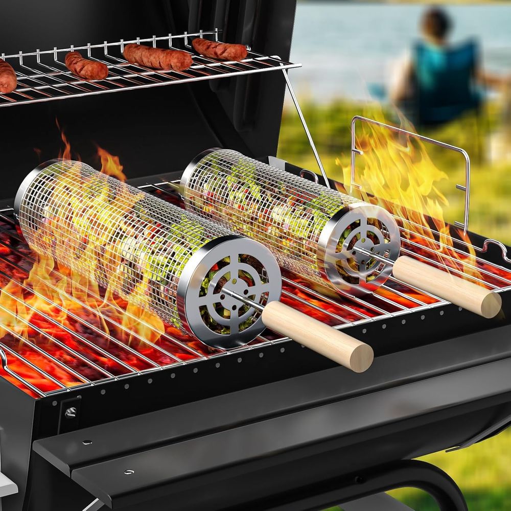 Set of 2 Stainless Steel BBQ G - огляд і ціна Camping Cooking Bbq