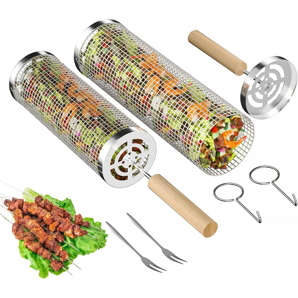 Set of 2 Stainless Steel BBQ G - огляд і ціна Camping Cooking Bbq