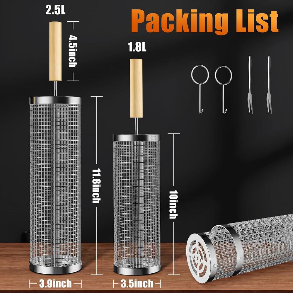 Set of 2 Stainless Steel BBQ G - огляд і ціна Camping Cooking Bbq