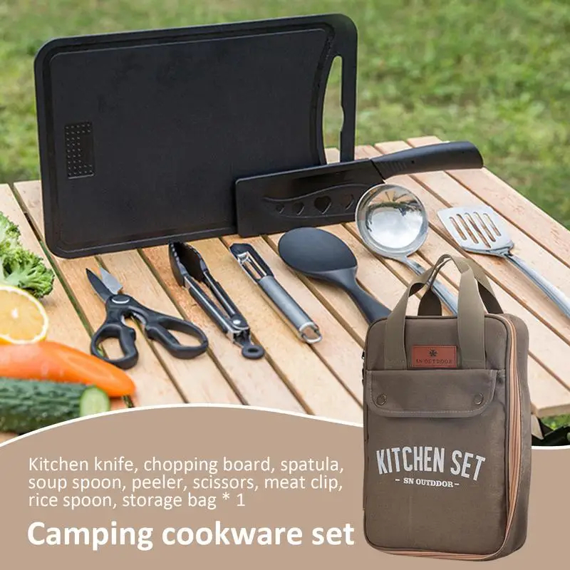 8pcs Camping Kitchen Cookware  - огляд і ціна Camping Cooking Roll