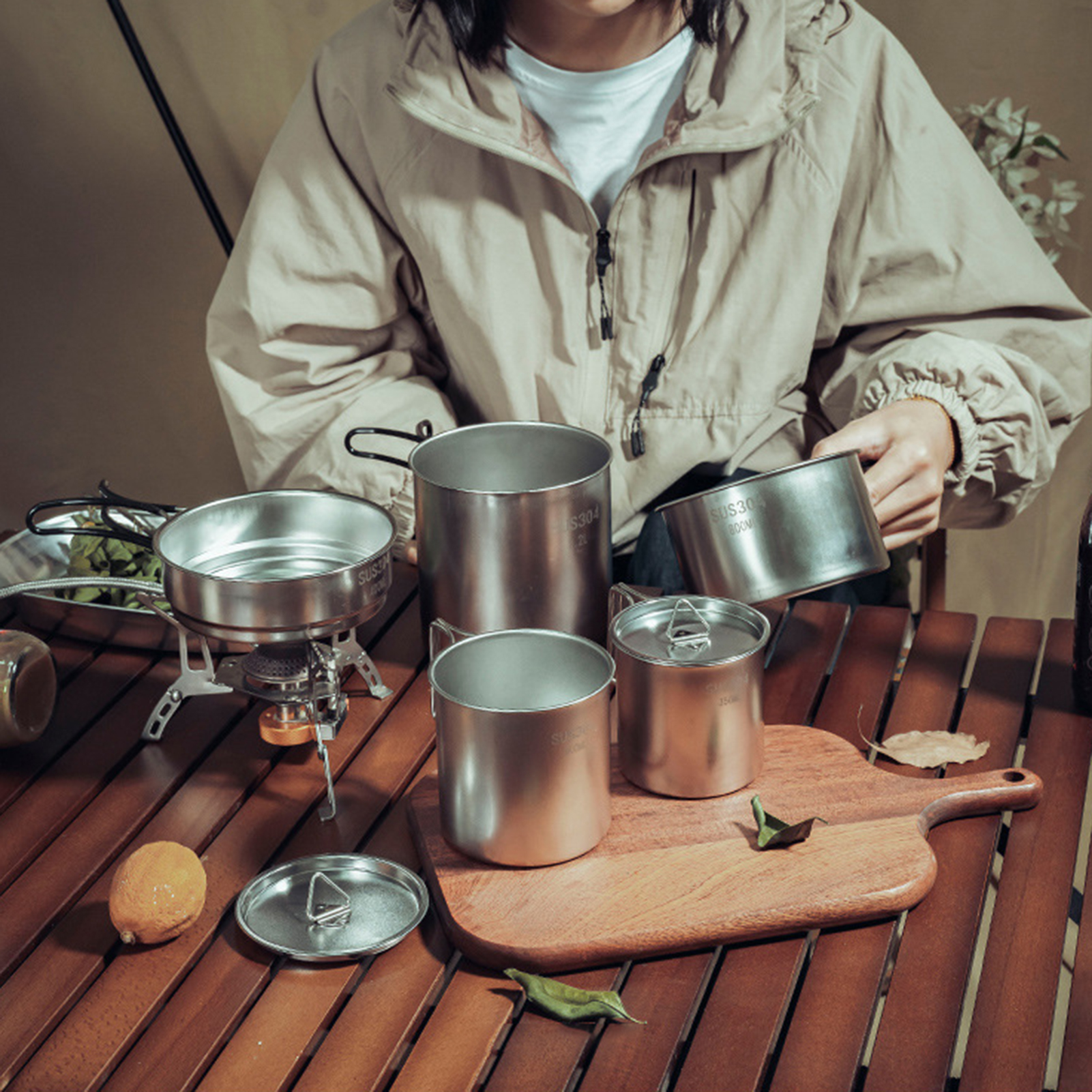 Stainless Steel Camping Cookin - огляд і ціна Camping Cooking And Drinking