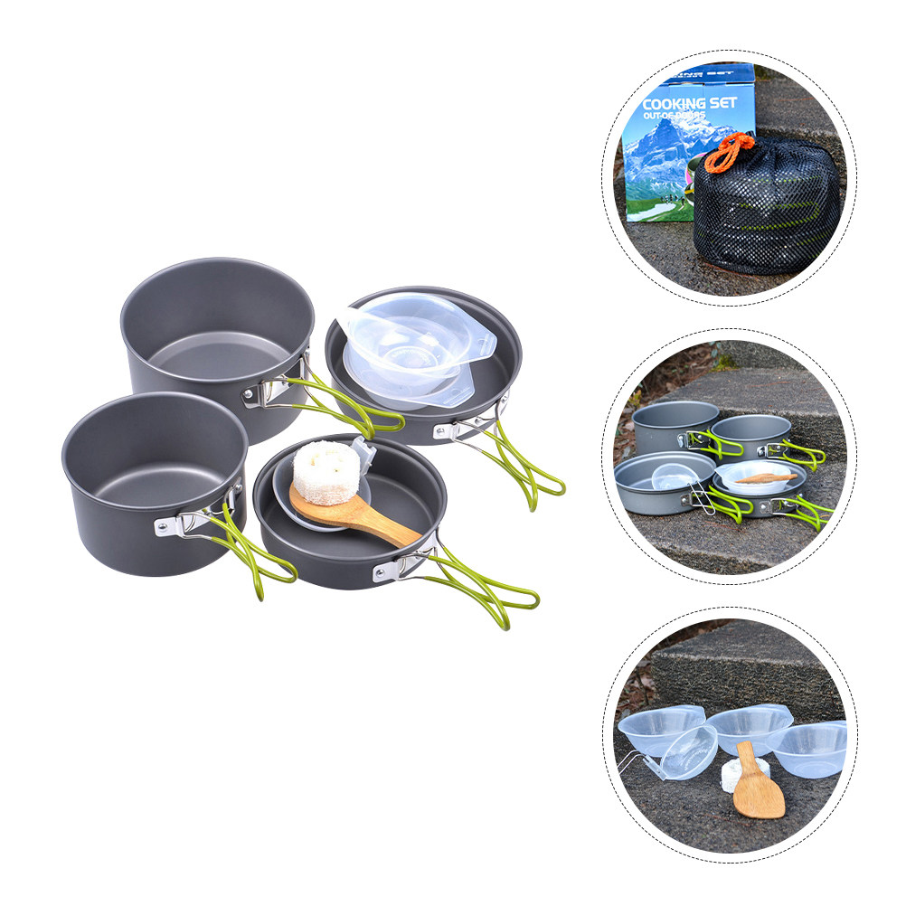 1Set Portable Camping Cookware - огляд і ціна Camping Cooking Pan Set
