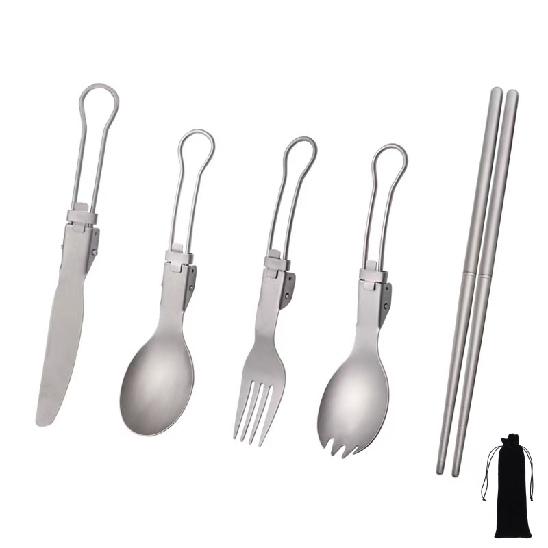 Titanium Foldable Utensil Set  - огляд і ціна Camping Cooking Cutlery Set