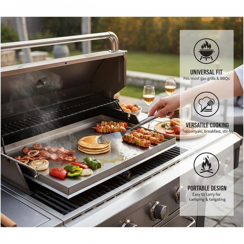 Flat Top Grill Plate 23x16 inc - огляд і ціна Camping Cooking Handle