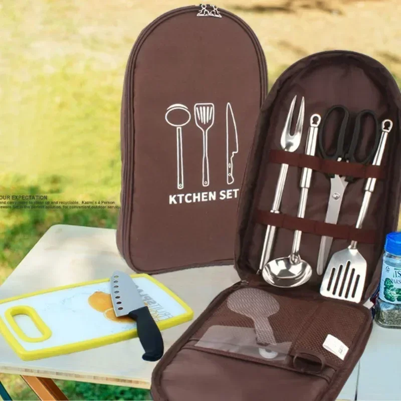 Storage Bag Photo Booth Props  - огляд і ціна Camping Cooking Cutlery Set