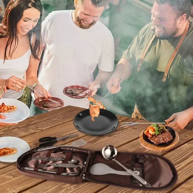 Storage Bag Photo Booth Props  - огляд і ціна Camping Cooking Cutlery Set