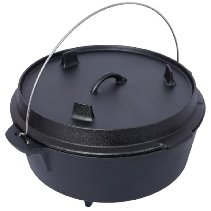 Pre-Seasoned Cast Iron Dutch O - огляд і ціна Camp Dutch Oven Cast
