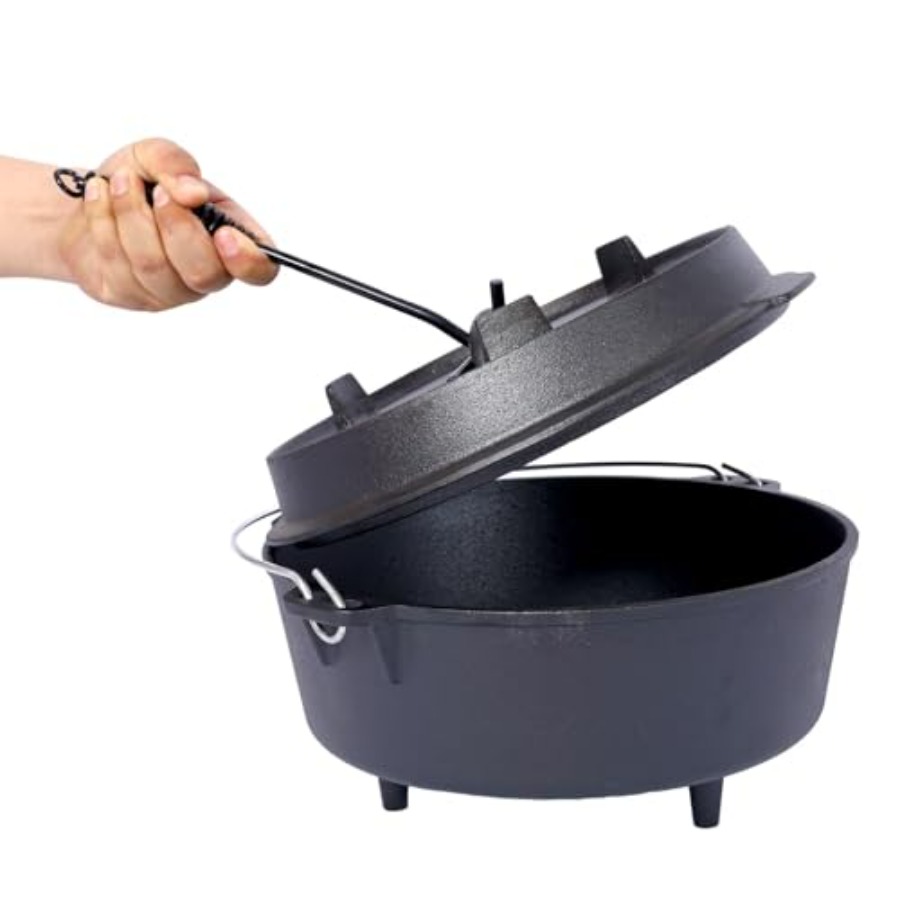 Pre-Seasoned Cast Iron Dutch O - огляд і ціна Camp Dutch Oven Cast