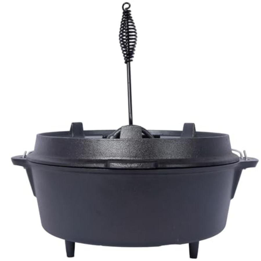 Pre-Seasoned Cast Iron Dutch O - огляд і ціна Camp Dutch Oven Cast