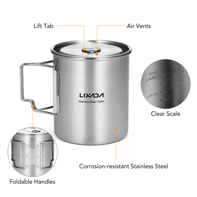 Lixada 750ml Cup Outdoor Stain - огляд і ціна Camping Cooking Roll
