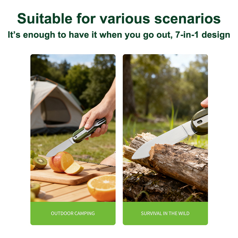 New Stainless Steel 7 In 1 Cam - огляд і ціна Camping Cooking Cutlery Set