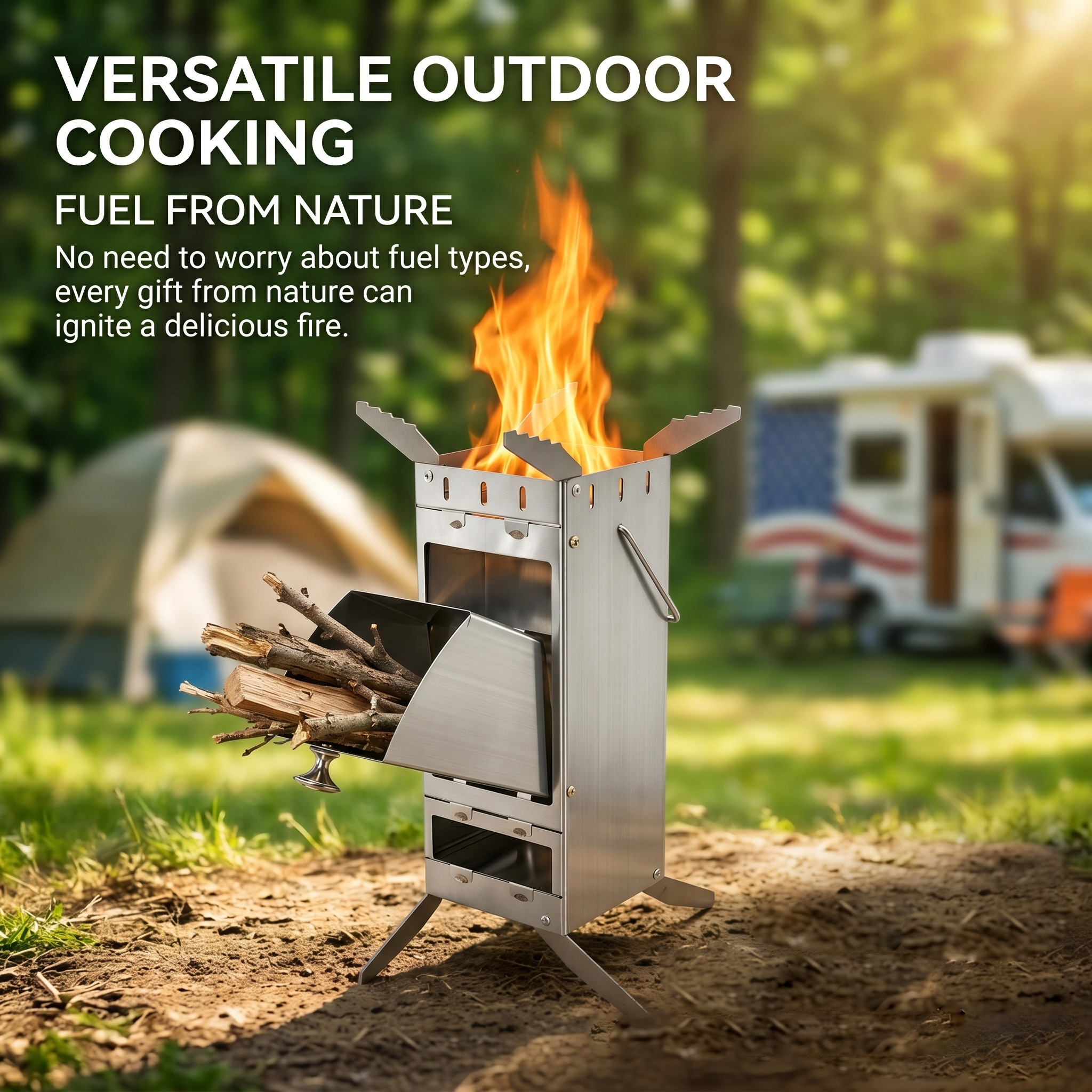 Portable Foldable Rocket Stove - огляд і ціна Camping Cooking Equipment
