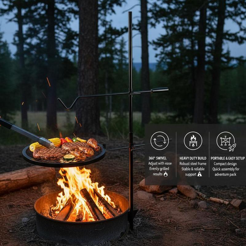 Rotating Cooking Grate 24x24 I - огляд і ціна Camping Cooking Open Fire