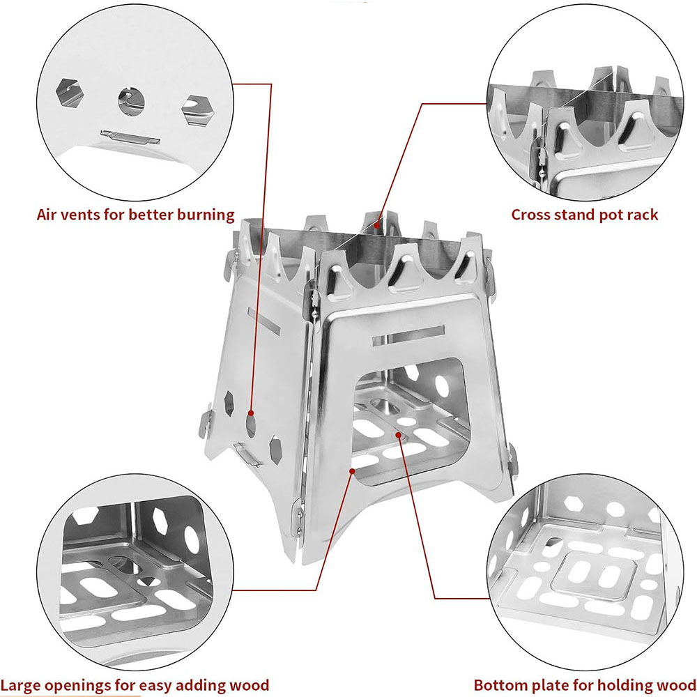 Portable Camping Wood Stove wi - огляд і ціна Camping Cooking Open Fire