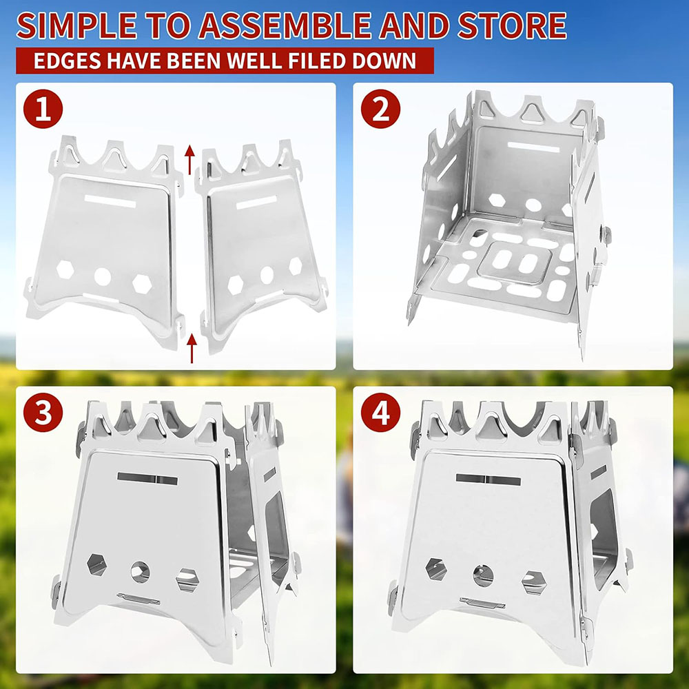 Portable Camping Wood Stove wi - огляд і ціна Camping Cooking Open Fire